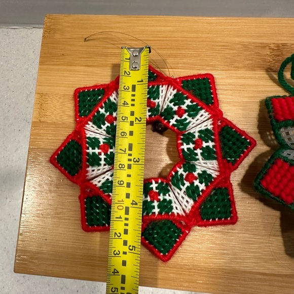 Vintage Christmas Ornaments Handmade. Retro Christmas Decor! Kitschy Red / Green - Picture 6 of 8